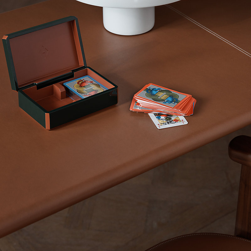 Facettes Lithographie Equestre bridge card box - Green | Hermès